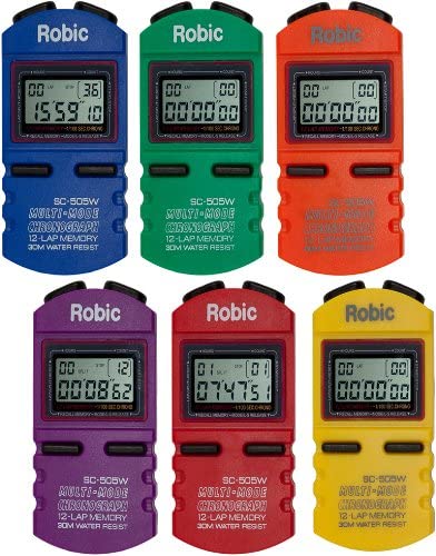 Robic SC-505W 12 Memory Stopwatch- Six (6) Stopwatch assortment