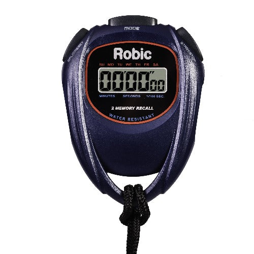 Robic SC-429 Easy to Use, High Precision Stopwatch Water Resistant 2 Memory Stopwatch, Blue