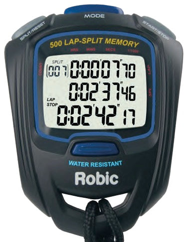 Robic SC-757W 500 Dual Memory Three Line Display Stopwatch